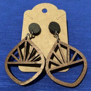 Wooden Geometric Earrings